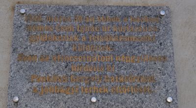 Commemorative plaque Pünkösti Gergely Cernat