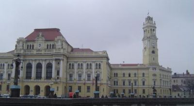 Der Palast der Rathaus Oradea (Grosswardein)