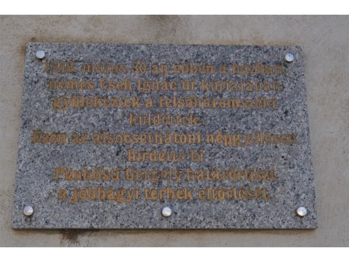 Commemorative Plaque Pünkösti Gergely Cernat